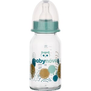 BabyNova lasinen tuttipullo pullotutin kanssa 120 ml